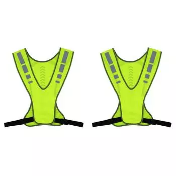 Мотоциклетная защитная куртка, регулируемый светоотражающий жилет для ночной езды (зеленый)