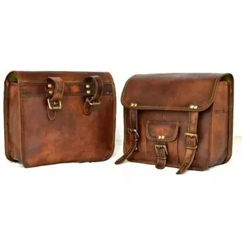 Мотоциклетное кожаное седло, мотоциклетные сумки для коз, сумка для инструментов, боковые багажники, новый 11 x 9 x 4 in коричневый