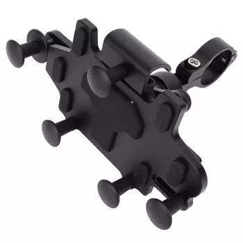 Мотоциклетное крепление для телефона на руль из алюминиевого сплава, силиконовое, 5-ти когтевое, противоударное, вращающееся, регулируемое чёрный