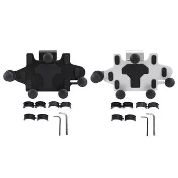 Мотоциклетное крепление для телефона на руль из алюминиевого сплава, силиконовое, 5-ти когтевое, противоударное, вращающееся, регулируемое, M Silver