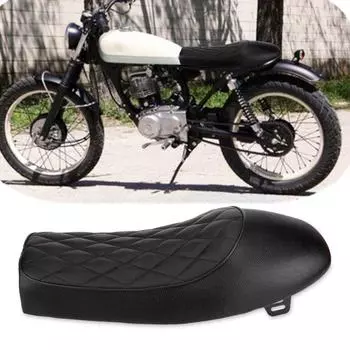 Мотоциклетное сиденье Hump Flat Brat Cafe Racer, винтажное седло для Honda для Yamaha чёрный