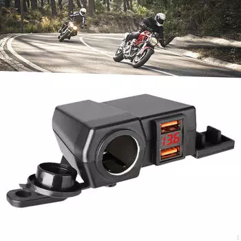 Мотоциклетное USB-зарядное устройство 12/24 В Мотоцикл для велоспорта Red light