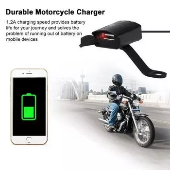 Мотоциклетное USB-зарядное устройство 1.2A, быстрая зарядка телефона, водонепроницаемое зарядное устройство для мотоцикла, аксессуары для телефона, планшета, GPS