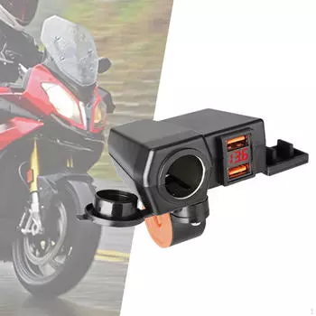 Мотоциклетное USB-зарядное устройство Установка на руль Мотоцикл Red light