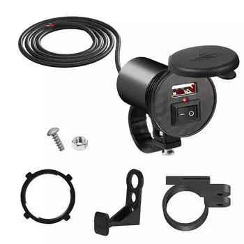 Мотоциклетное зарядное устройство для автомобиля Водонепроницаемый USB-адаптер 12 В Телефон USB-порт Зарядка телефона с переключателем Аксессуар для мотоцикла