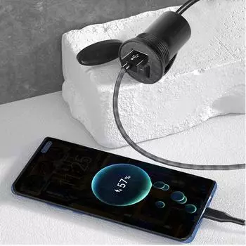 Мотоциклетное зарядное устройство для автомобиля, водонепроницаемый USB-адаптер 12 В, телефон, USB-порт, зарядка телефона 3.0 с переключателем, мотоаксессуар