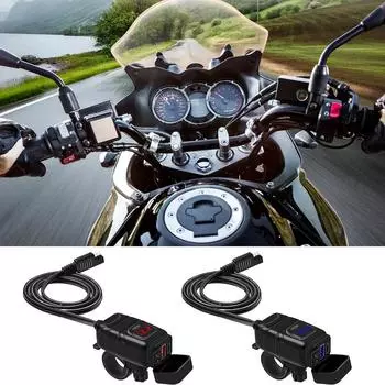 Мотоциклетное зарядное устройство для телефона USB C Motor USB быстрое зарядное устройство для мотоцикла USB зарядное устройство с USB Type C для телефона планшета GPS лодки красный