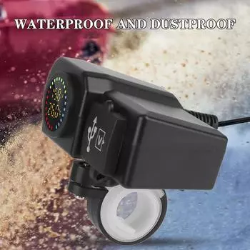 Мотоциклетное зарядное устройство QC3.0 PD, штекер для зарядного устройства мотоцикла, 36 Вт, цифровой дисплей, USB Type-C, быстрая зарядка, вольтметр, термометр