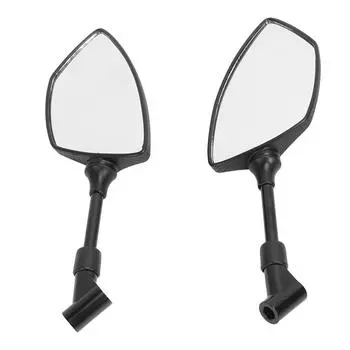 Мотоциклетное зеркало заднего вида 360 градусов Вращение Выпуклая стеклянная линза Стиль карбонового волокна Универсальное для скутера золотой