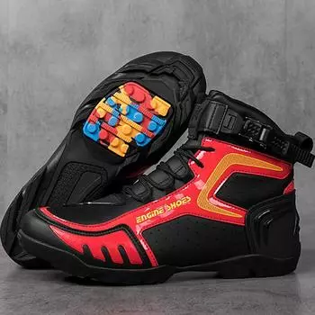 Мотоциклетные ботинки унисекс, размеры 37-48, противоскользящие мотоциклетные ботинки большого размера с защитой от столкновений, мужская спортивная обувь 37 зелёный/чёрный