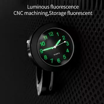 Мотоциклетные часы Водонепроницаемые аксессуары для мотоциклов Часы на руль мото стиль Мото аксессуары Крепление циферблата часов Стиль чёрный