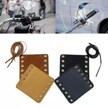 Мотоциклетные чехлы на рукоятки руля из искусственной кожи с регулируемым ремешком, накладки на рукоятки мотоцикла, модификация чёрный