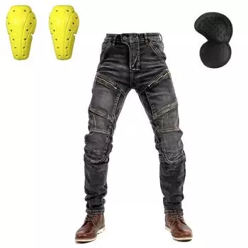 Мотоциклетные джинсы с регулируемыми наколенниками и штаны для езды на мотоцикле S синий