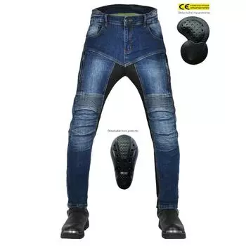 Мотоциклетные джинсы VOLERO для мужчин и женщин + дышащие сетчатые брюки с высокой талией для езды на мотоцикле + кевларовые противоосенние брюки 4XL чёрный