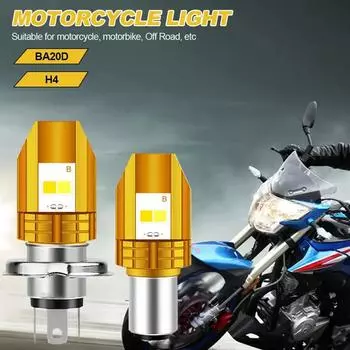 Мотоциклетные H6 BA20D H4 светодиодные фары лампы фар двухцветные белые и желтые светодиодные лампы 12 В запчасти для мотоциклов H4