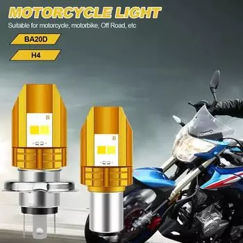 Мотоциклетные H6 BA20D H4 светодиодные фары лампы фар двухцветные белые и желтые светодиодные лампы 12 В запчасти для мотоциклов H4