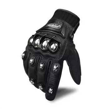 Мотоциклетные кожаные перчатки для мужчин и женщин, перчатки для езды на мотоцикле с сенсорным экраном M чёрный