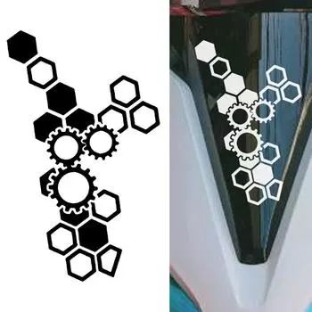 Мотоциклетные наклейки на переднюю часть мотоцикла, модификация, водонепроницаемая, сотовая, светоотражающая наклейка красный