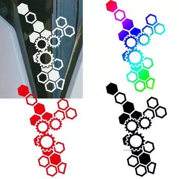 Мотоциклетные наклейки на переднюю часть мотоцикла, модификация, водонепроницаемая, сотовая, светоотражающая наклейка, украшение из ПЭТ, универсальная красный