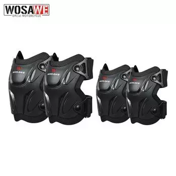 Мотоциклетные наколенники и налокотники WOSAWE MTB DH Racing Protector Sets чёрный