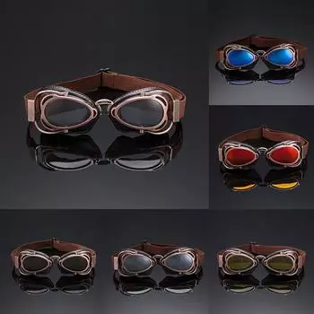 Мотоциклетные очки для вождения, винтажные мужские очки, маска для мотокросса, лыжи, коричневые кожаные ветрозащитные очки для езды на велосипеде по бездорожью