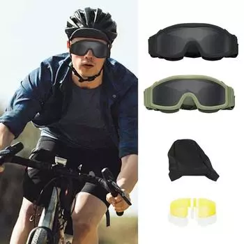 Мотоциклетные очки Ветрозащитные очки для езды на велосипеде Защита глаз от царапин Противотуманные защитные очки Профессиональные очки для мотокросса зелёный