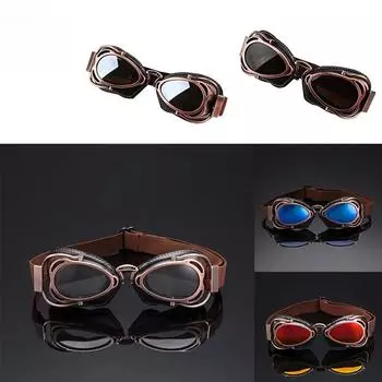 Мотоциклетные очки Винтажные ретро очки для мотокросса Стимпанк солнцезащитные очки для активного отдыха Очки для скутера и лыж Аксессуары для мотоциклов