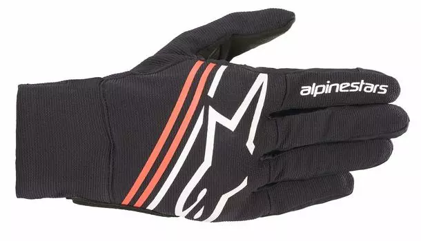 Мотоциклетные перчатки ЧЕРНЫЕ БЕЛЫЕ КРАСНЫЕ ФЛУО-ПЕРЧАТКИ REEF 356 9020 [Alpinestars] (Размер L)