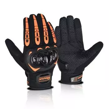 Мотоциклетные перчатки для женщин и мужчин, мотоциклетные перчатки с сенсорным экраном, летние перчатки для бездорожья и полных пальцев, шоссейные гонки, велоспорт, скалолазание, мотокросс M оранжевый