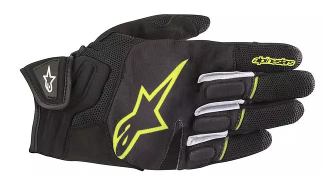 Мотоциклетные перчатки Flow ATOM Gloves 1694480303 [Alpinestars] Черный/Желтый (Размер L)