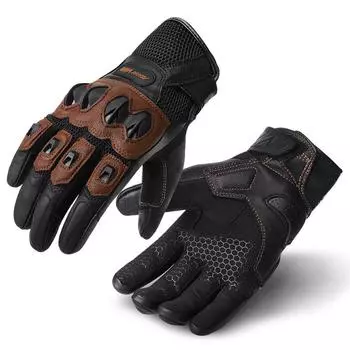 Мотоциклетные перчатки из козьей кожи для мужчин и женщин, перчатки для езды на мотоцикле с сенсорным экраном S красный