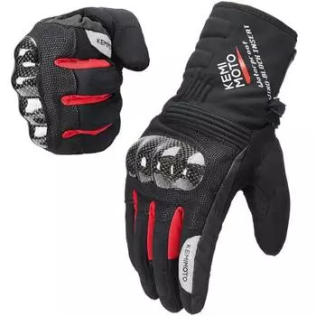 Мотоциклетные перчатки KEMIMOTO, Зимние, Защита от холода, Водоотталкивающие, Мотоциклетные перчатки, Зимние, Углеродное волокно, Ударопрочные, Ветрозащитные, Сохранение тепла,