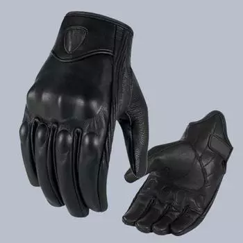 Мотоциклетные перчатки, отличные легкие велосипедные перчатки с полным пальцем, уличные перчатки с сенсорным экраном, зимние перчатки для катания на лыжах L Unperforated чёрный