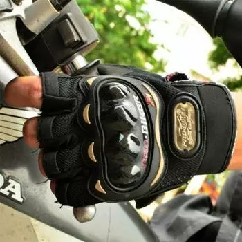 Мотоциклетные перчатки с половиной пальца для мужчин и женщин, перчатки с сенсорным экраном и горным велосипедом с полным пальцем M чёрный