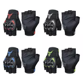 Мотоциклетные перчатки с полупальцами для мужчин и женщин, летние дышащие защитные перчатки для защиты рук от падения, щит для суставов серый