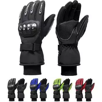 Мотоциклетные перчатки ветрозащитные водонепроницаемые термальные мото мужские перчатки для езды на мотоцикле сенсорные перчатки для мотокросса зимние красный