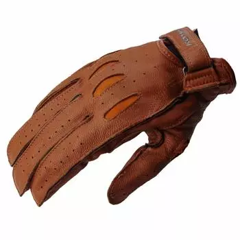 Мотоциклетные перчатки винтажные короткие кожаные перчатки коричневые L 971 натуральная кожа для осени [Komine] GK-161 весна, лето, коричневый