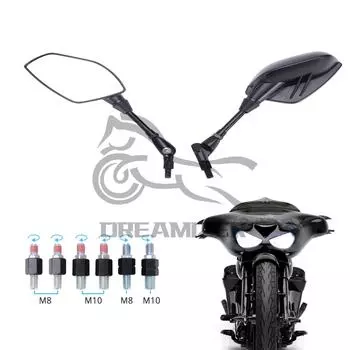 Мотоциклетные регулируемые боковые зеркала заднего вида для Honda Rebel 300 CMX300 Rebel 250 CMX250C для Kawasaki Vulcan чёрный