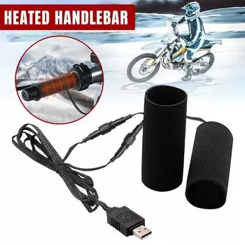Мотоциклетные ручки с подогревом Рули USB Регулируемые изолированные Рули скутера Электрические аксессуары Велосипедный обогрев J3W1 чёрный