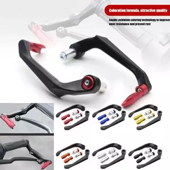 Мотоциклетные щитки для рук с ЧПУ из алюминия, щетки, защита для рук, гонки, для руля 7/8 дюйма, универсальные аксессуары для мотоциклов чёрный