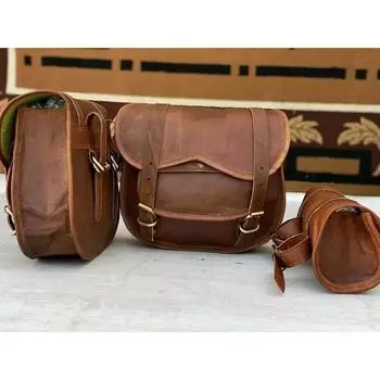 Мотоциклетные седельные сумки из козьей кожи, козырьки, туристическая сумка коричневый