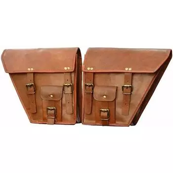 Мотоциклетные седельные сумки ручной работы из натуральной кожи, кофры, 2 боковые сумки 9 x 11 x 5 in коричневый