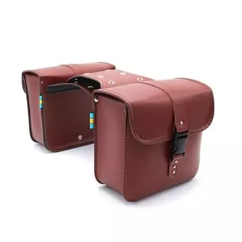 Мотоциклетные седельные сумки, стильные боковые сумки из искусственной кожи, универсальный органайзер для хранения багажа, большой коричневый