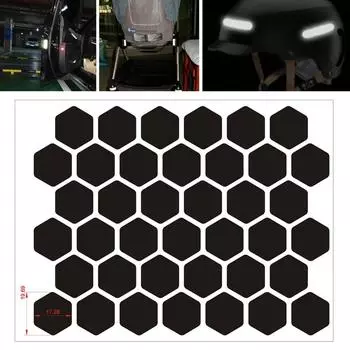 Мотоциклетные шлемы Невидимые черные светоотражающие наклейки Простая и эффективная светоотражающая лента для шлемов велосипедов 110*145mm