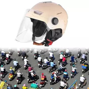 Мотоциклетные шлемы Регулируемые прозрачные линзы для верховой езды со светоотражающими наклейками Полушлемы Аксессуары для мотоциклов Four Seasons чёрный