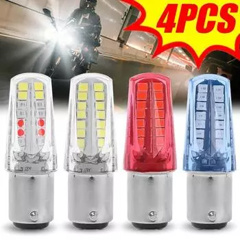 Мотоциклетные стробоскопические задние фонари DC 12 В автомобильные мотоциклетные светодиодные стоп-сигналы мигающие задние фонари 2835-32SMD двухконтактные указатели поворота 1pcs красный