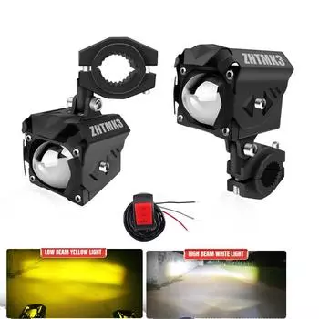 Мотоциклетные светодиодные рабочие фары 12 В 60 Вт, вспомогательные противотуманные фары для грузовиков, тягачей, внедорожников, квадроциклов 4X4, универсальные фары для вождения 1PCS жёлтый/белый