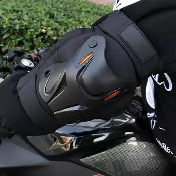 Мотоциклетные теплые налокотники, 2 шт., регулируемые наколенники для езды на мотоцикле чёрный