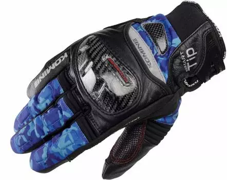 Мотоциклетные защитные зимние перчатки из углеродного волокна Camo XL для водонепроницаемой защиты от холода из эластичного углеродного материала [Komine] черные/синие GK-819