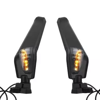 Мотоциклетные зеркала заднего вида с вращающимися светодиодными зеркалами повышенной видимости для Kawasaki Ninja 250 300 400 650 H2 H4